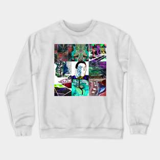 ecopop collage landscape and wetland photograph wallpaper art in lebeau perspective Crewneck Sweatshirt